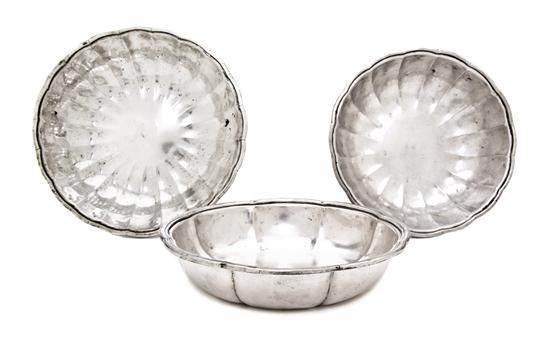 *Three Continental Silver Bowls