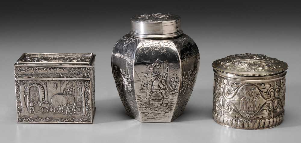 Three Continental Silver Boxes