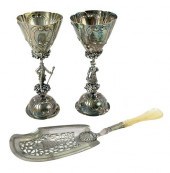 THREE CONTINENTAL SILVER TABLE