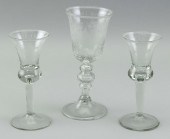 THREE CONTINENTAL STEMMED GLAS