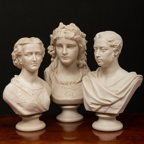 THREE COPELAND PARIAN BUSTS FOR THE
