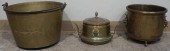 THREE COPPER AND BRASS TABLE A