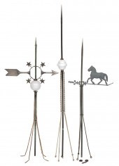 THREE COPPER LIGHTNING RODS EA