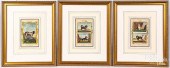 THREE COPPER PLATE DOG ENGRAVI