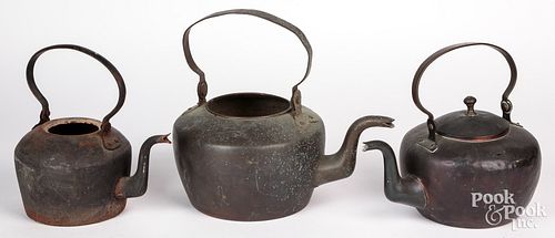 THREE COPPER SWING HANDLE