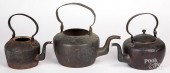THREE COPPER SWING HANDLE TEAP