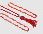 THREE CORAL NECKLACESThree Cor