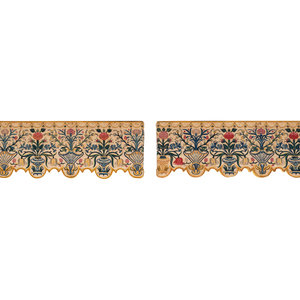 Three Crewelwork Drapery Pelmets