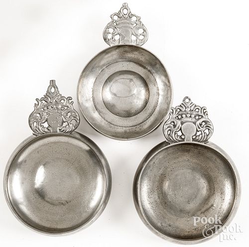THREE CROWN HANDLED PEWTER