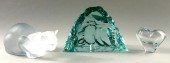 THREE CRYSTAL AND GLASS ARTICL