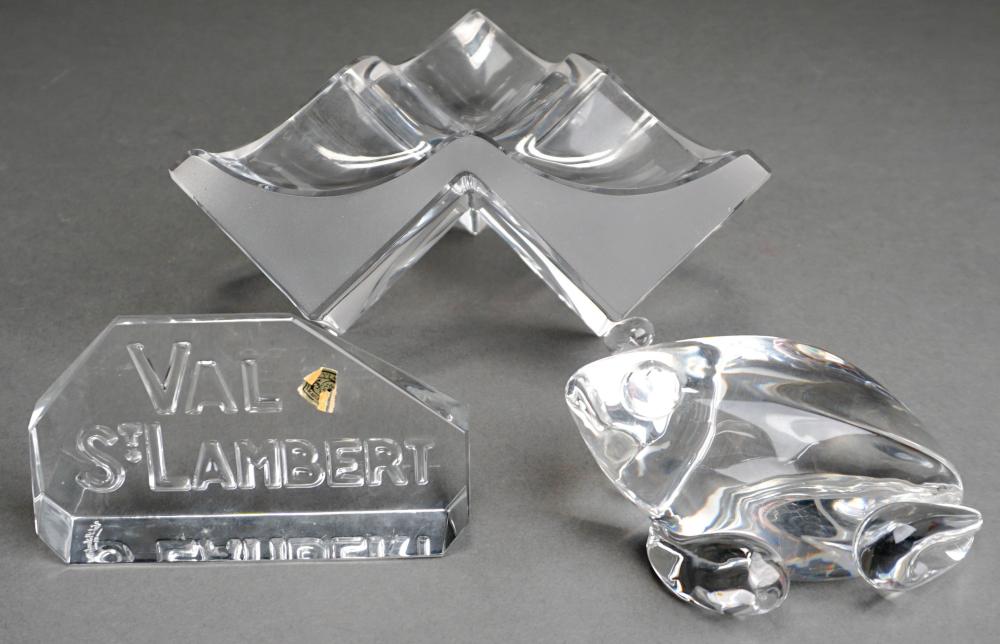 THREE CRYSTAL AND GLASS