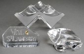 THREE CRYSTAL AND GLASS DECORA