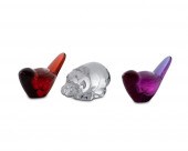 THREE CRYSTAL ANIMAL FIGURESTh