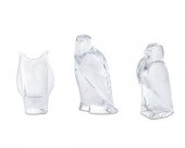 THREE CRYSTAL BIRD FIGURESThre