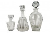 THREE CRYSTAL DECANTERS: BACCA