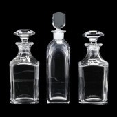 THREE CRYSTAL DECANTERS, BACCA