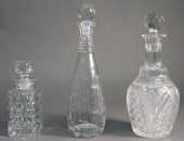 THREE CRYSTAL DECANTERSThree C
