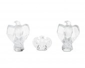 THREE CRYSTAL EAGLE FIGURESThr