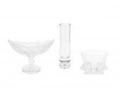 THREE CRYSTAL TABLE ITEMSThree