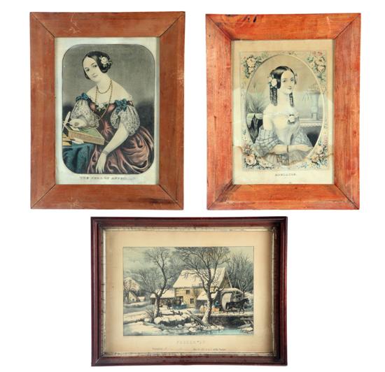 THREE CURRIER PRINTS. 