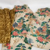 Three curtains printed panels