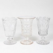 THREE CUT GLASS CELERY VASESTh