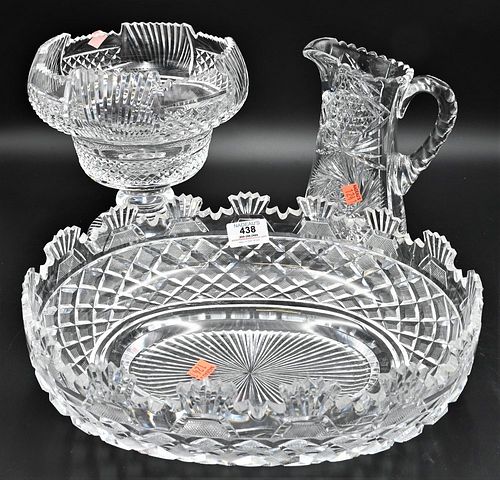 THREE CUT GLASS PIECES, TO