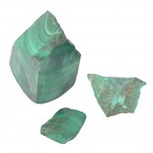 THREE CUT NATURAL MALACHITE RO