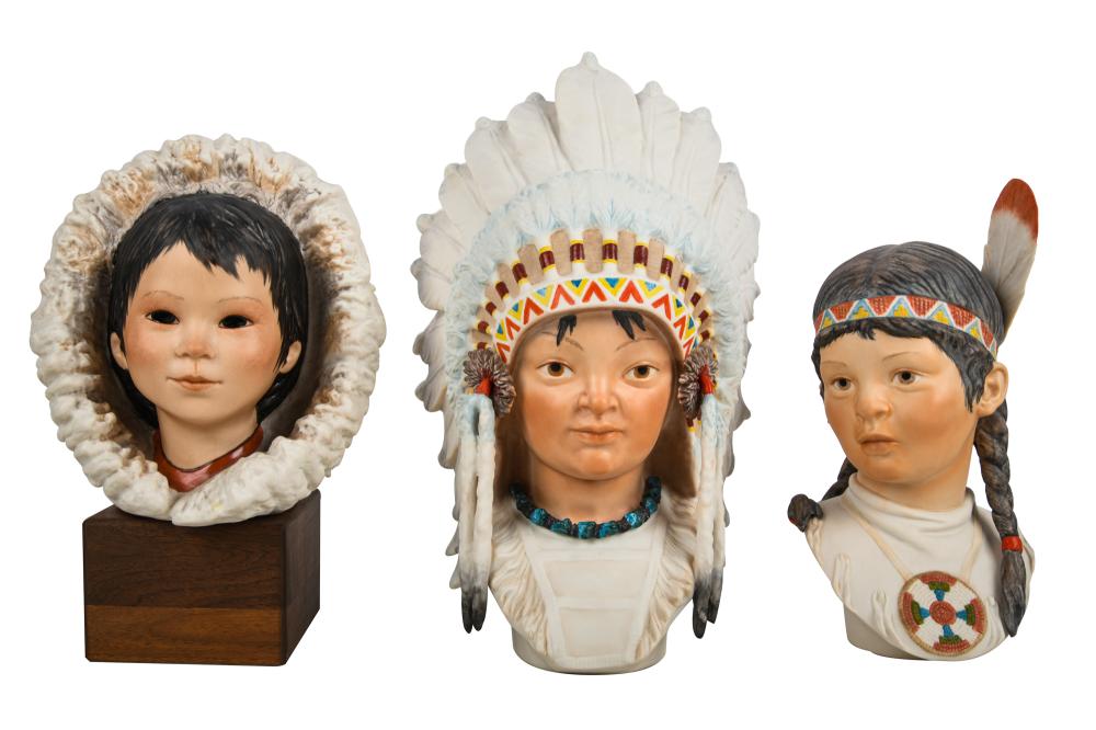 THREE CYBIS BISQUE PORCELAIN