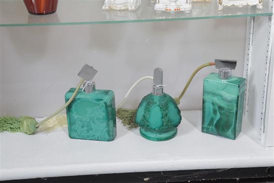 THREE CZECHOSLOVAKIAN MALACHITE
