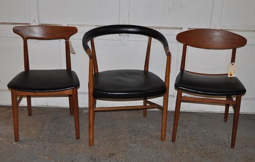 THREE DANISH MODERN UPHOLSTERED