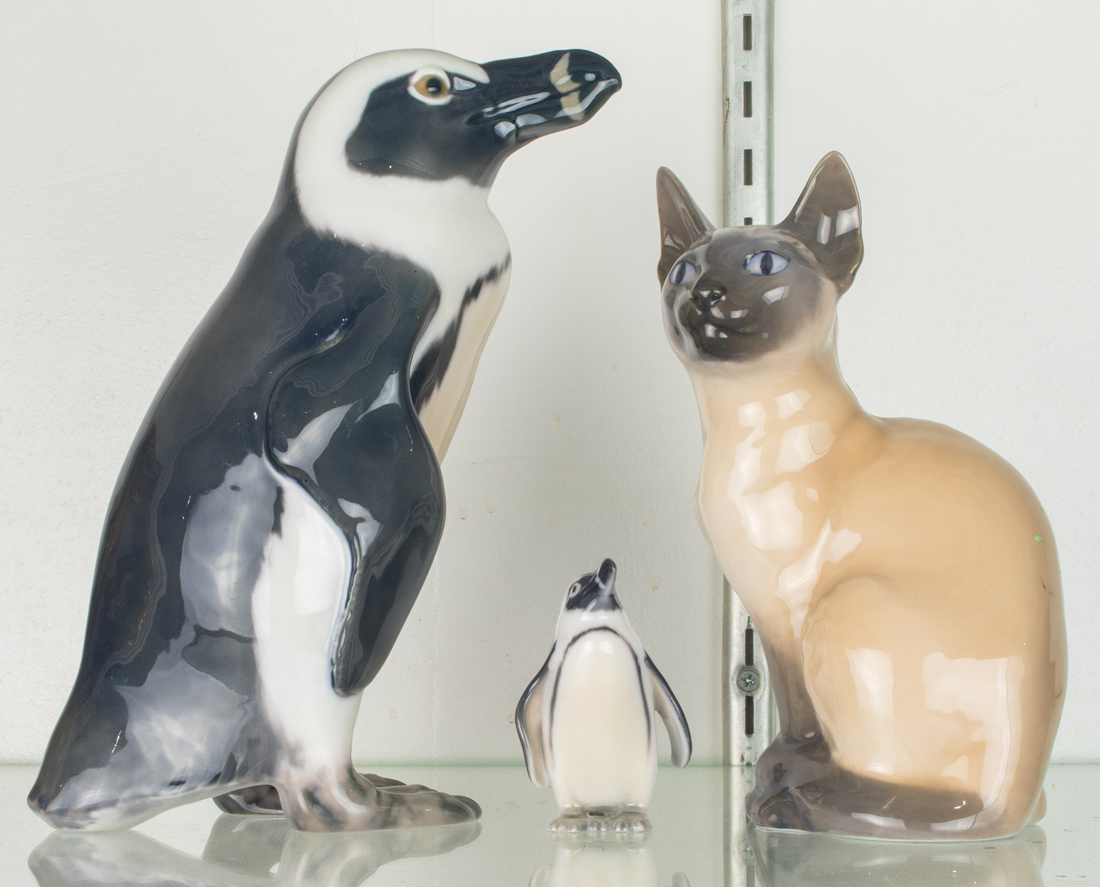 THREE DANISH PORCELAIN ANIMALS
