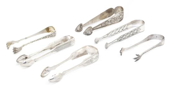 Three Danish Silver Sugar Tongs two
