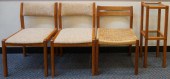 THREE DANISH TEAK AND UPHOLSTE