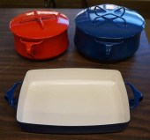 THREE DANSK ENAMEL COOKING ART