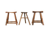 THREE DARK STAINED PRIMITIVE S
