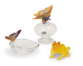 THREE DAUM GLASS AND PATE DE V