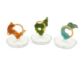 THREE DAUM GLASS AND PATE DE V