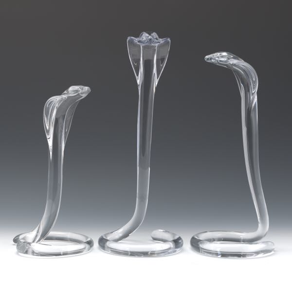 THREE DAUM NANCY KING COBRA GLASS