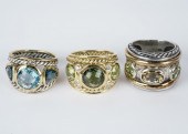 THREE DAVID YURMAN 18 KARAT YE