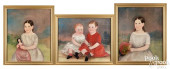 THREE DAVIS FAMILY OIL ON CANV