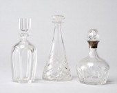THREE DECANTERSThree crystal d