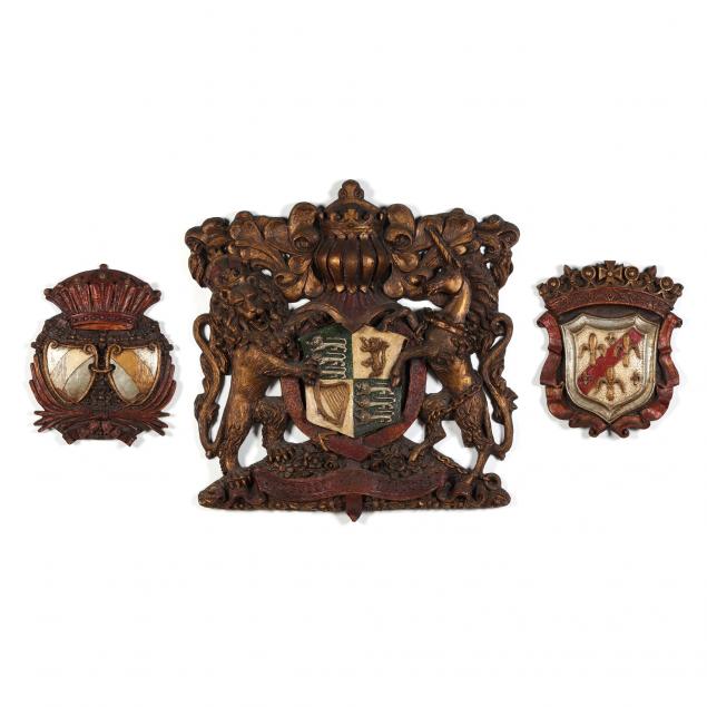 THREE DECORATIVE COAT-OF-ARMS