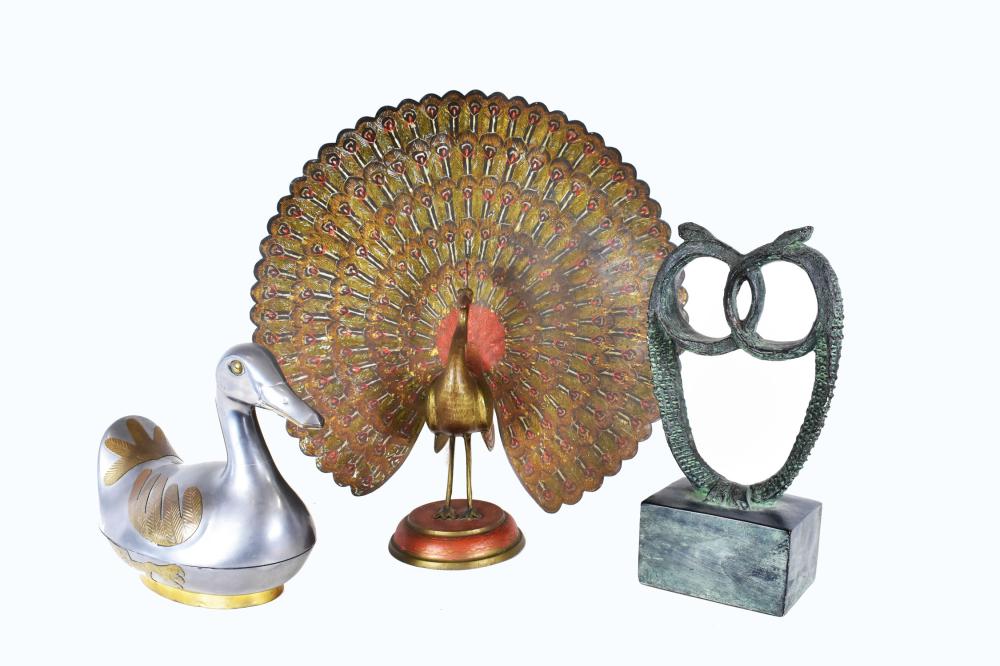 THREE DECORATIVE METAL