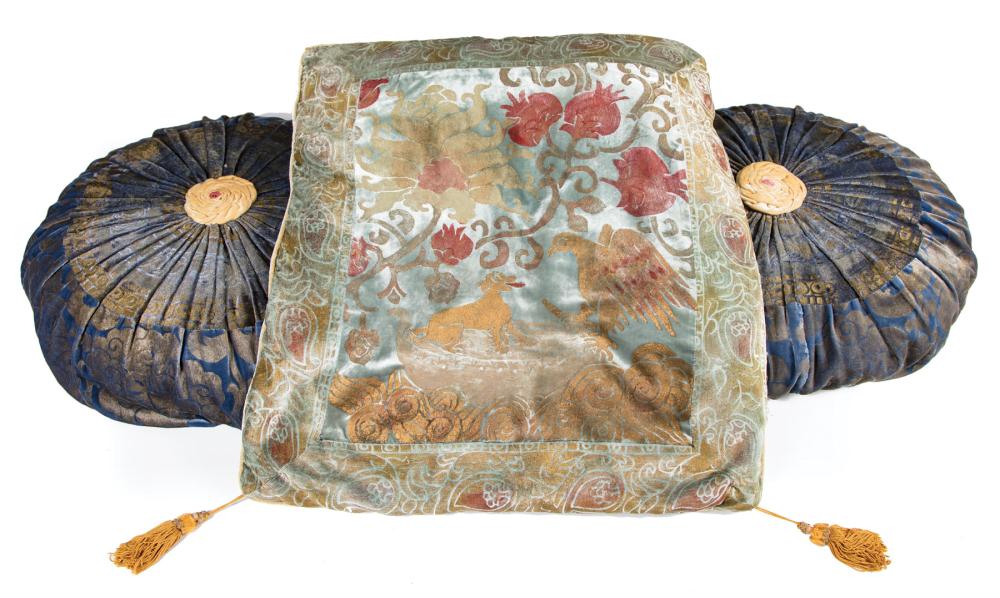 THREE DECORATIVE SILK