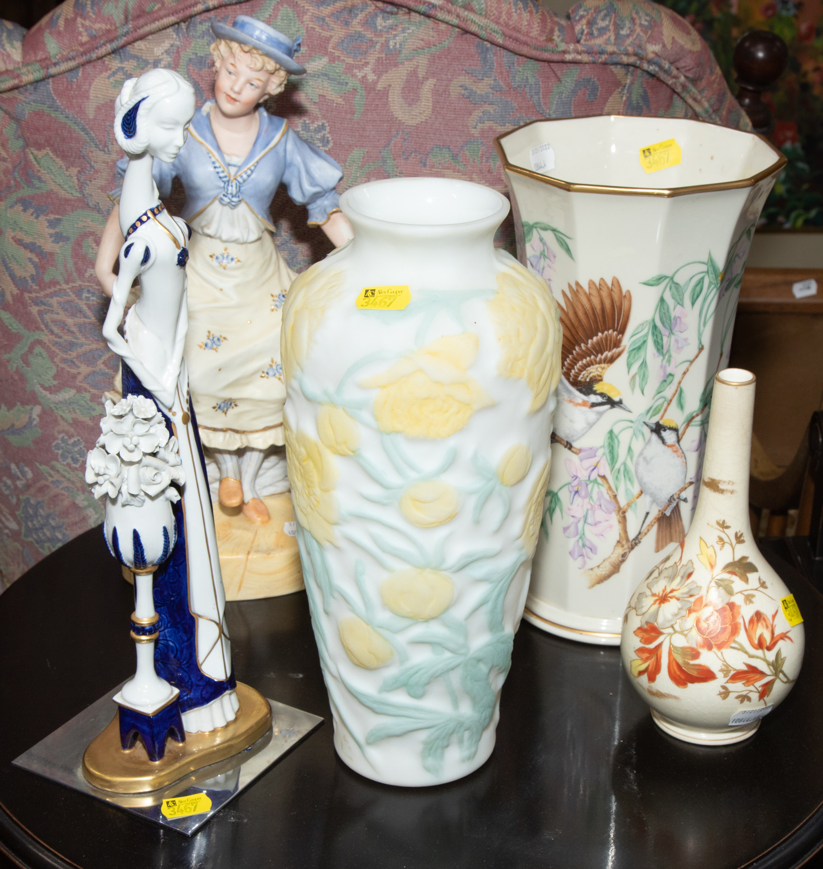 THREE DECORATIVE VASES & TWO