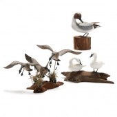 THREE DECOY MINIATURE SCULPTUR