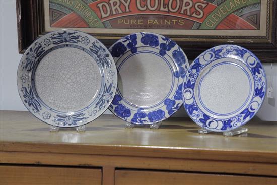 THREE DEDHAM PLATES. Pineapple with