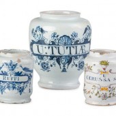 Three Delft Apothecary Jars
18