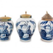 Three Delft Blue and White Tob